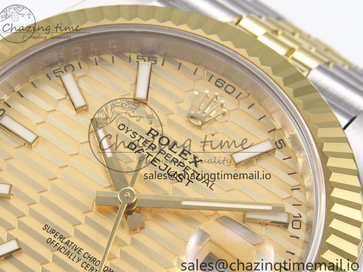 0116 DateJust 41 126333 EWEF Best Edition YG Texuted Dial on SS YG Jubilee Bracelet A Snug 992